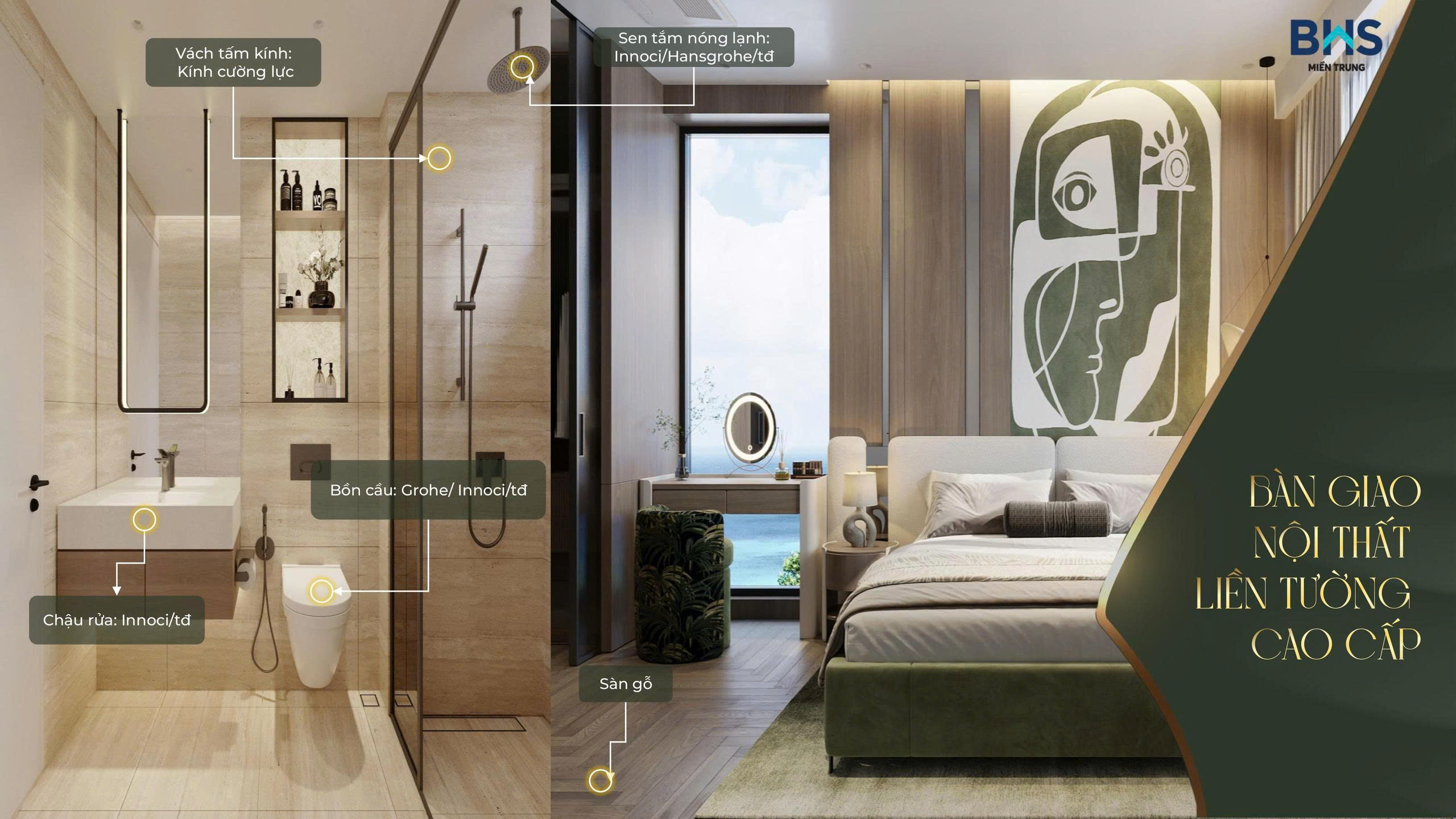 Bàn giao nội thất liền tường cao cấp tại The Poet Residence Đà Nẵng