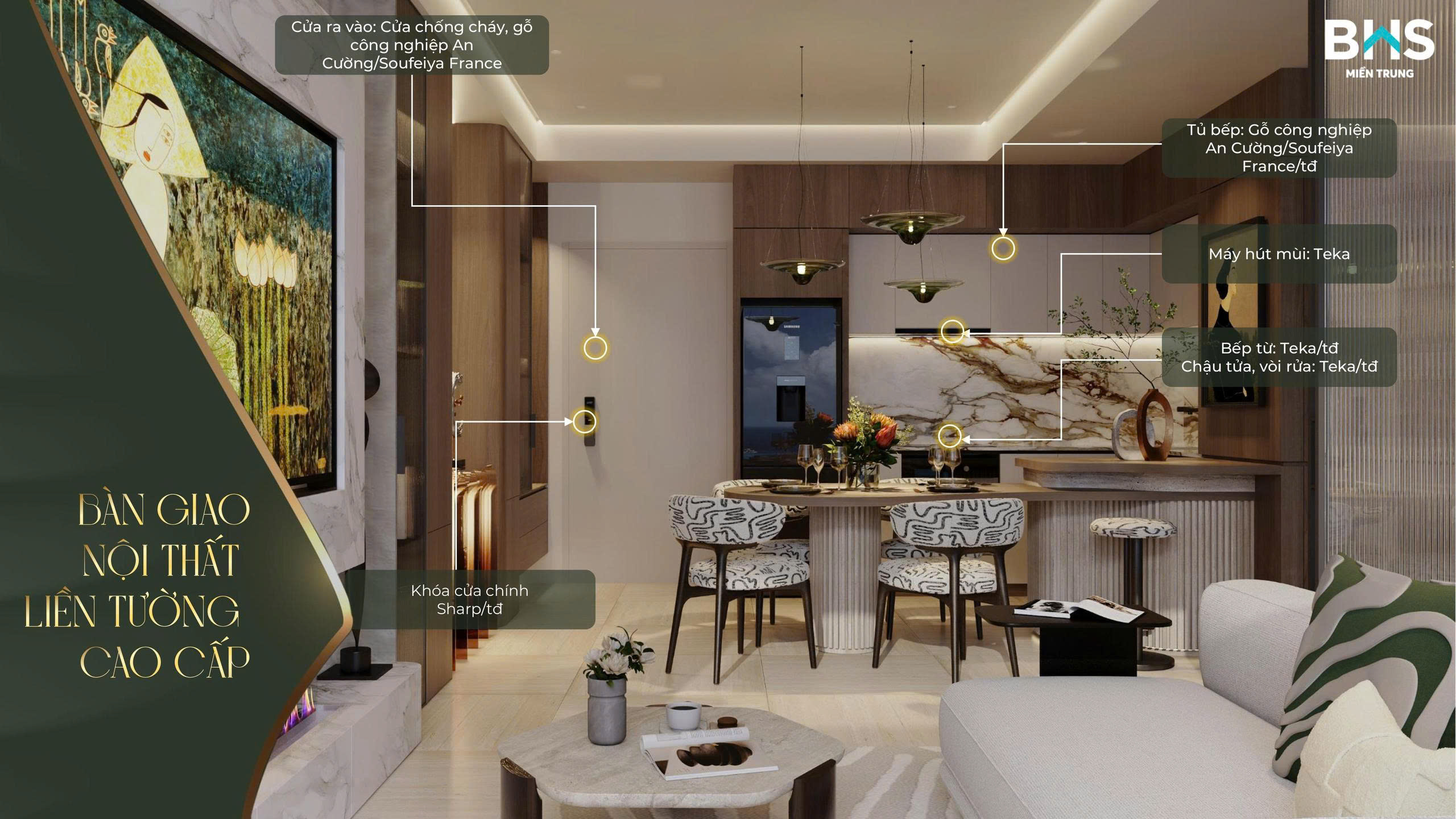 Bàn giao nội thất liền tường cao cấp tại The Poet Residence