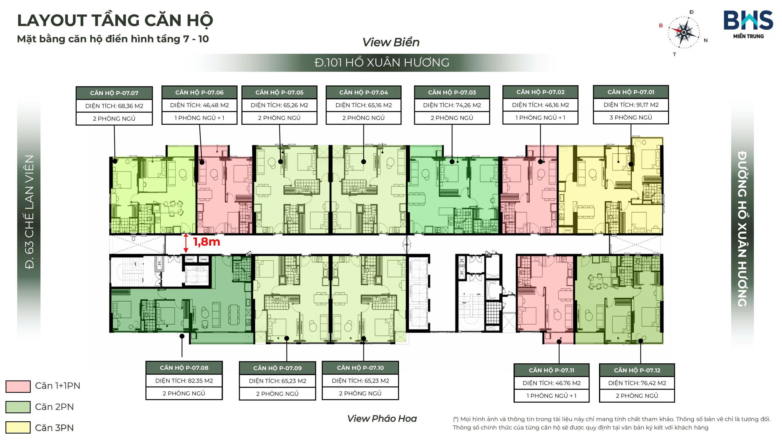 Mặt bằng tầng 7 - 10 The Poet Residence