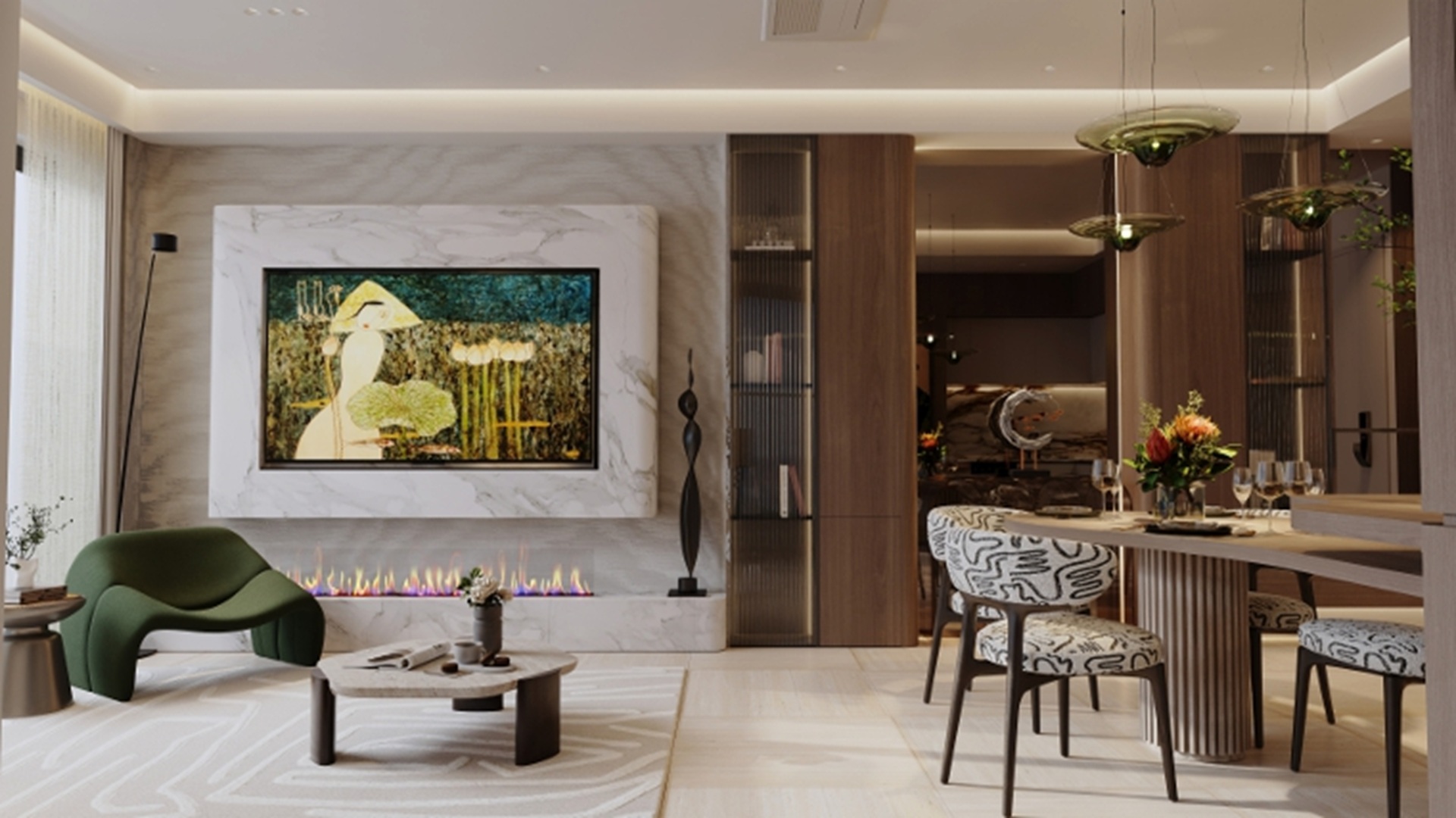 Phòng khách Căn Hộ The Poet Residence Đà Nẵng