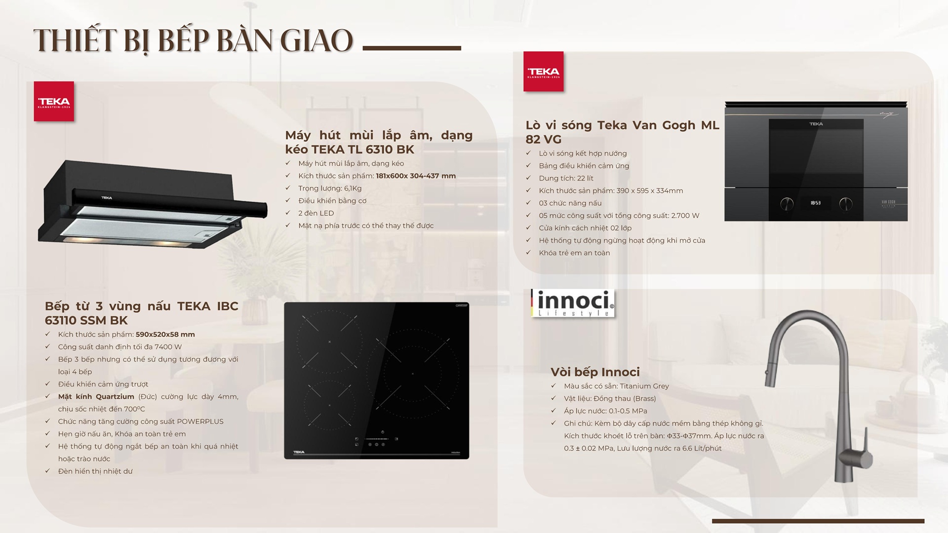 Bàn giao thiết bị bếp Căn Hộ The Poet Residence Đà Nẵng