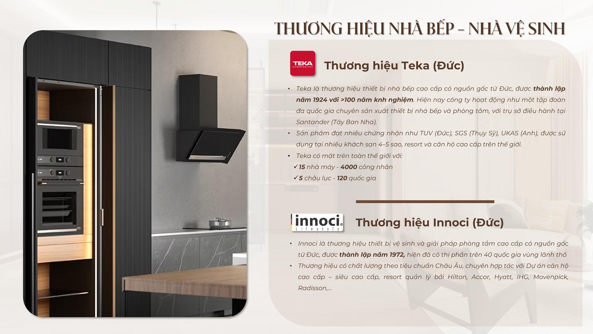 Thương hiệu nhà bếp và Vệ sinh Căn Hộ The Poet Residence Đà Nẵng