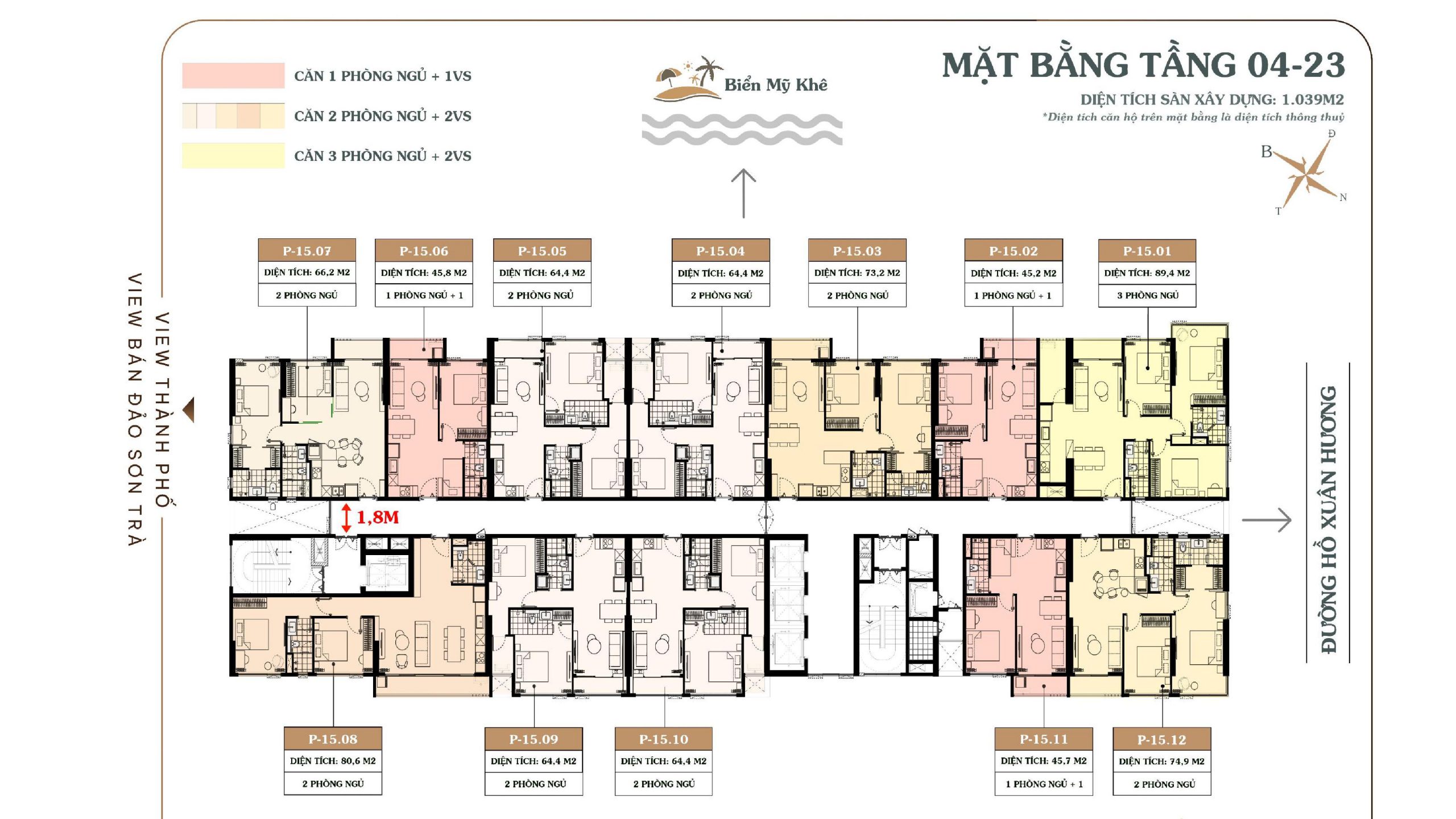 Mặt bằng tầng chuẩn Căn Hộ The Poet Residence